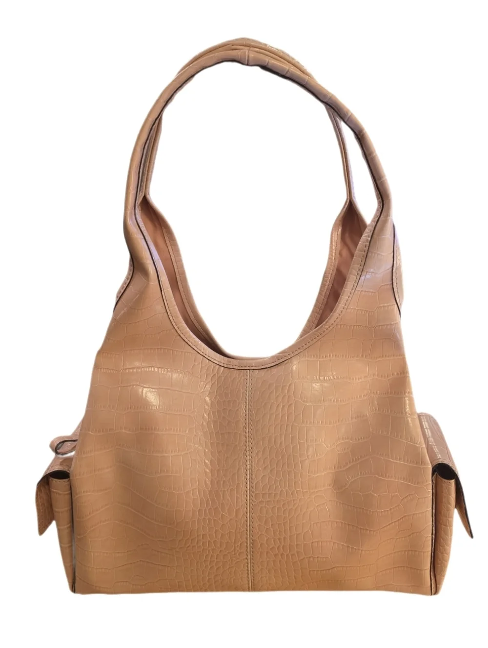 Vintage Villager Liz Claiborne Blush Pink Croc Embossed Shoulder Bag Tote